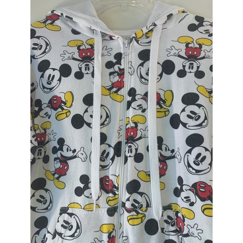 DISNEY Juniors All Over Print Mickey Mouse Full Zip Hoodie / Size: M 7-9 - Picture 6 of 8